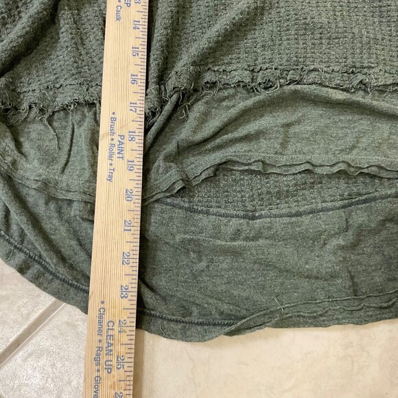 We the Free Laguna Top women’s size XS Thermal Waffle Knit Oversized Green - Picture 8 of 12